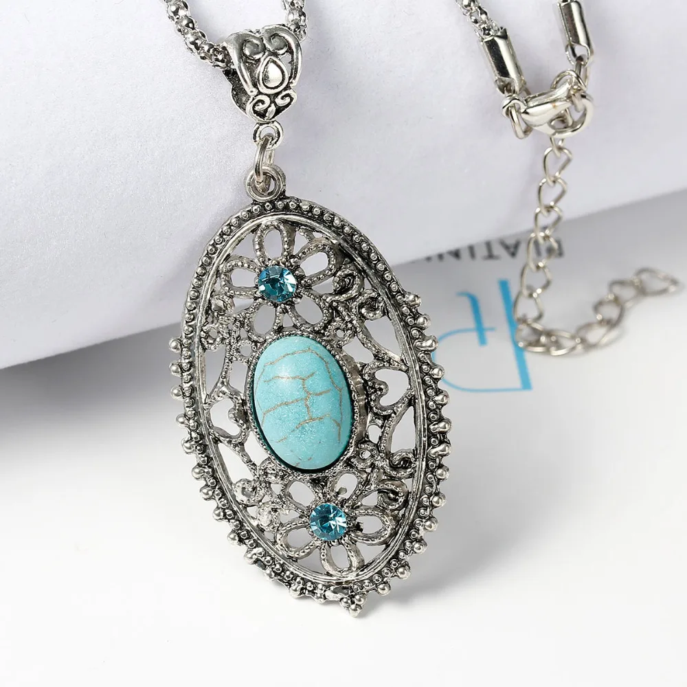 8SEASONS New Bohemia Necklace Popcorn Chain Antique Silver Created Malachite Green Oval Created Stone Blue Rhinestone 48cm
8SEASONS New Bohemia Necklace Popcorn Chain Antique Silver Created Malachite Green Oval Created Stone Blue Rhinestone 48cm