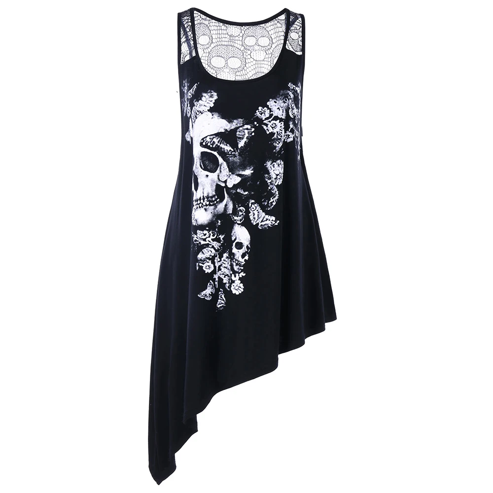 Wipalo Women Fashions Summer Plus Size 5XL Skull Asymmetric Tank Top U Neck Sleeveless Lace Long Tops Casual Women Tank Big Size
Wipalo Women Fashions Summer Plus Size 5XL Skull Asymmetric Tank Top U Neck Sleeveless Lace Long Tops Casual Women Tank Big Size
