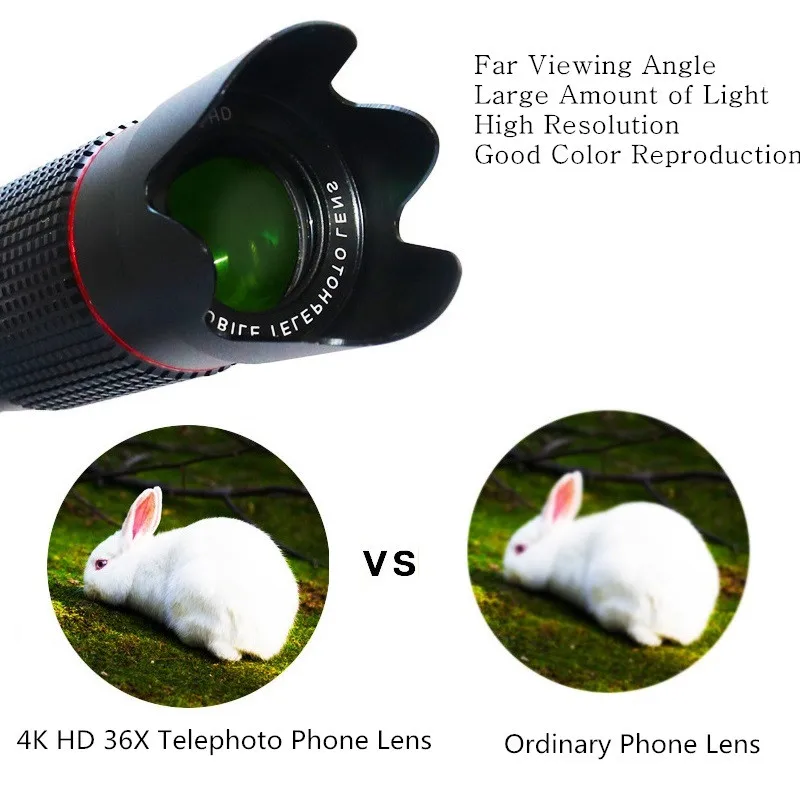 4K HD 36X оптический телескоп зум объектив для телефона телеобъектив iPhone Huawei Xiaomi