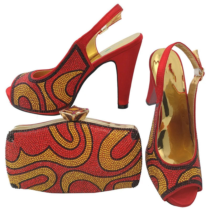 Latest Red Color Italian Shoes with Matching Bag Set Decorated with Rhinestone African Lady Shoes and Bag Set for Party In Women
Latest Red Color Italian Shoes with Matching Bag Set Decorated with Rhinestone African Lady Shoes and Bag Set for Party In Women