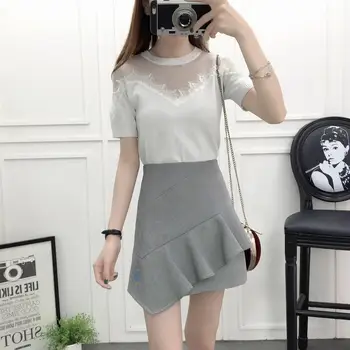summer 2018 new plaid skirt suit Korean fashion ruffles skirts short sleeve knit top two-piece outfit lady cust vestido girl
summer 2018 new plaid skirt suit Korean fashion ruffles skirts short sleeve knit top two-piece outfit lady cust vestido girl