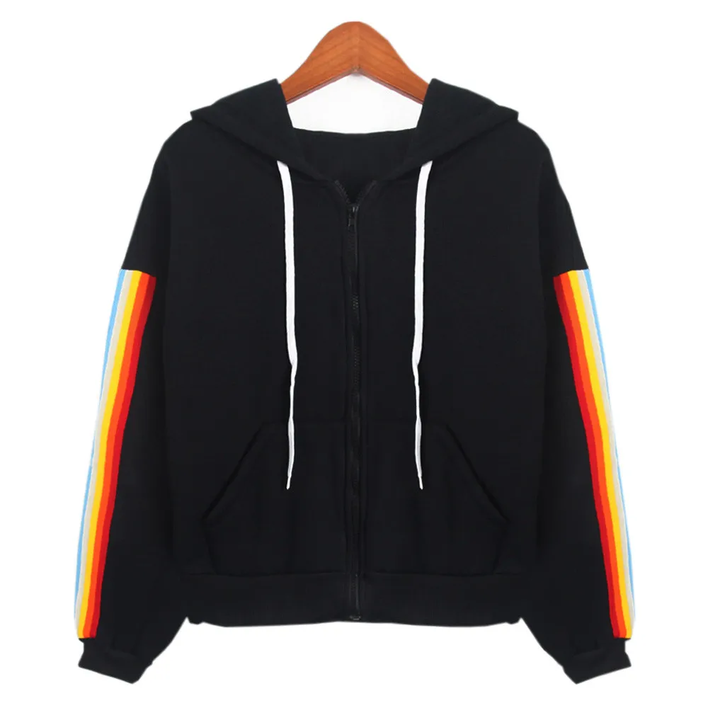 Fashion Rainbow Hoodies Pullover Women Autumn Winter Thin Hooded Hoodie and Sweatshirt with zippers Female Sport Coat Clothes
Fashion Rainbow Hoodies Pullover Women Autumn Winter Thin Hooded Hoodie and Sweatshirt with zippers Female Sport Coat Clothes