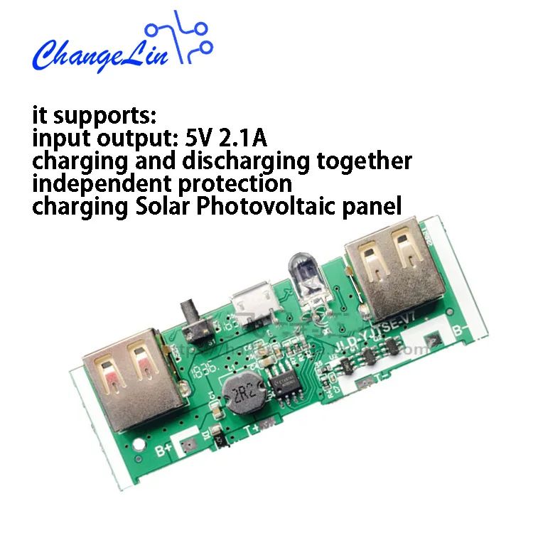 DIY Micro USB 5V 1A 2.1A PCB Lithium Battery Boost Board Power Bank Motherboard Charging Circuit Board Solar Photovoltaic panel
DIY Micro USB 5V 1A 2.1A PCB Lithium Battery Boost Board Power Bank Motherboard Charging Circuit Board Solar Photovoltaic panel