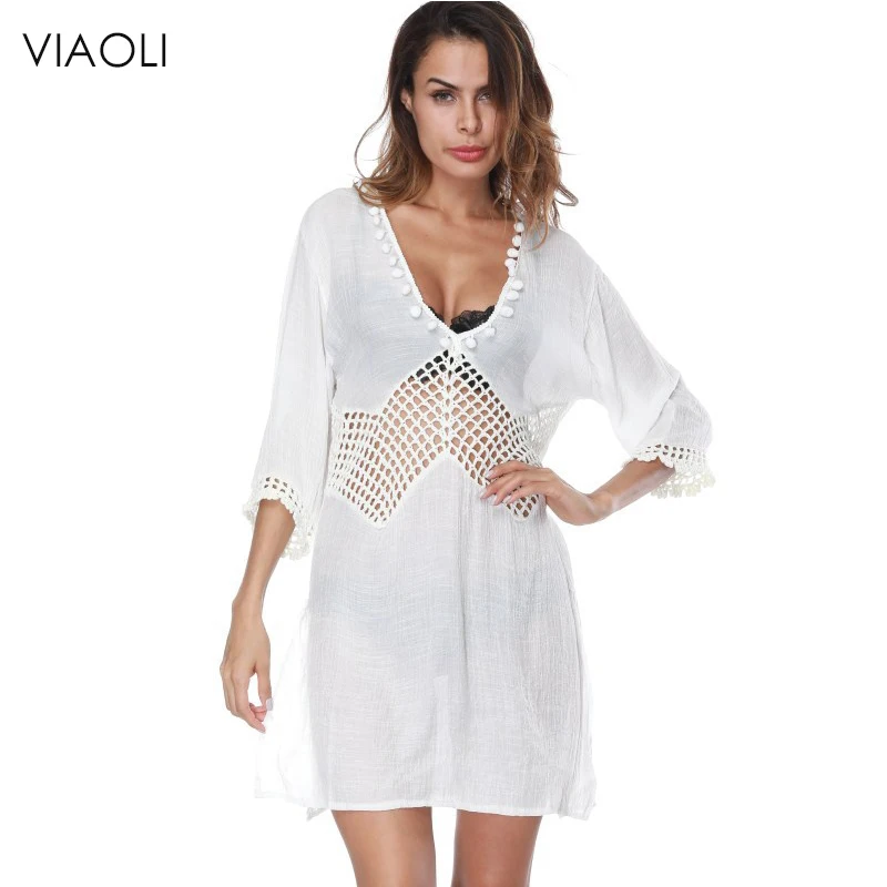 New Womens cover up Swimwear Bikini Cover ups 3/4 Sleeve Women Tops Swimwear Beach Dress White Beach Tunic Shirt Swim Coverups
New Womens cover up Swimwear Bikini Cover ups 3/4 Sleeve Women Tops Swimwear Beach Dress White Beach Tunic Shirt Swim Coverups