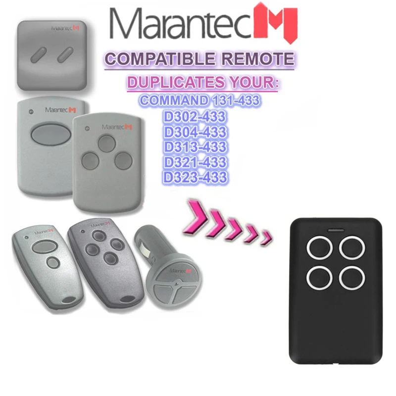 Marantec Garage Transmitter Fixed Code Remote Control D302 D304 433MHz 868MHz Clone, remote control
Marantec Garage Transmitter Fixed Code Remote Control D302 D304 433MHz 868MHz Clone, remote control