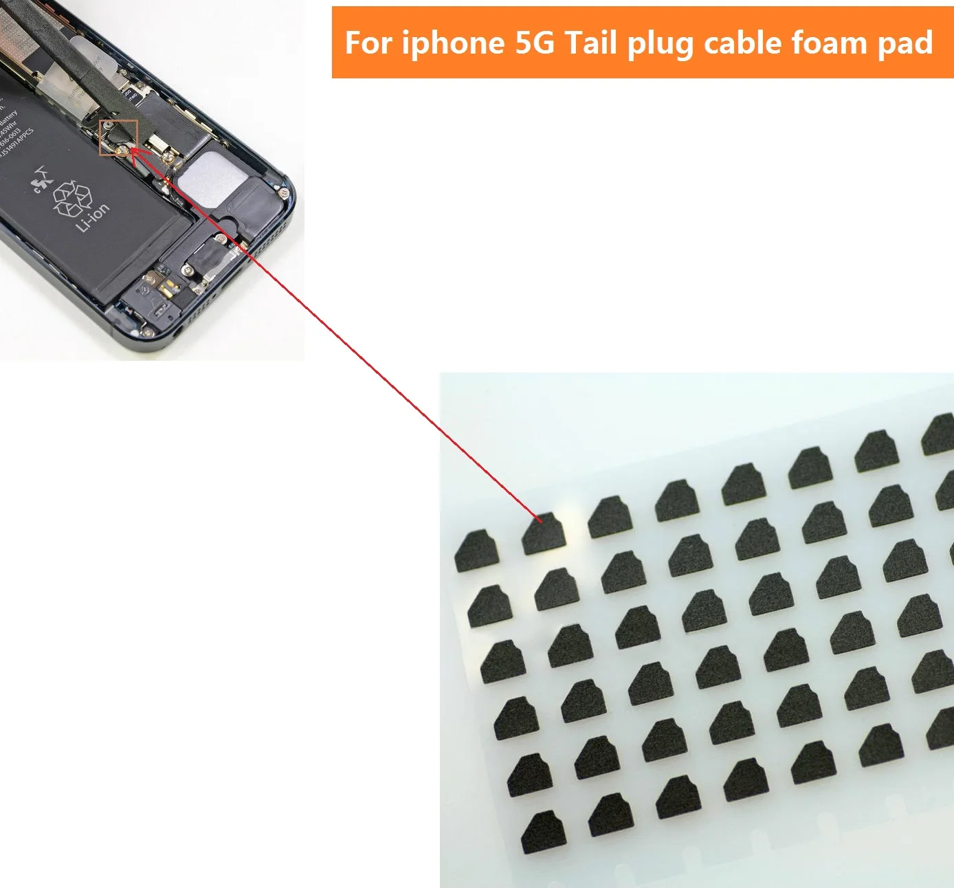 5pcs Premium charger usb cable of foam pad For iPhone 5 black glue Interval sponge sticker on charging flex cable Replacement
5pcs Premium charger usb cable of foam pad For iPhone 5 black glue Interval sponge sticker on charging flex cable Replacement