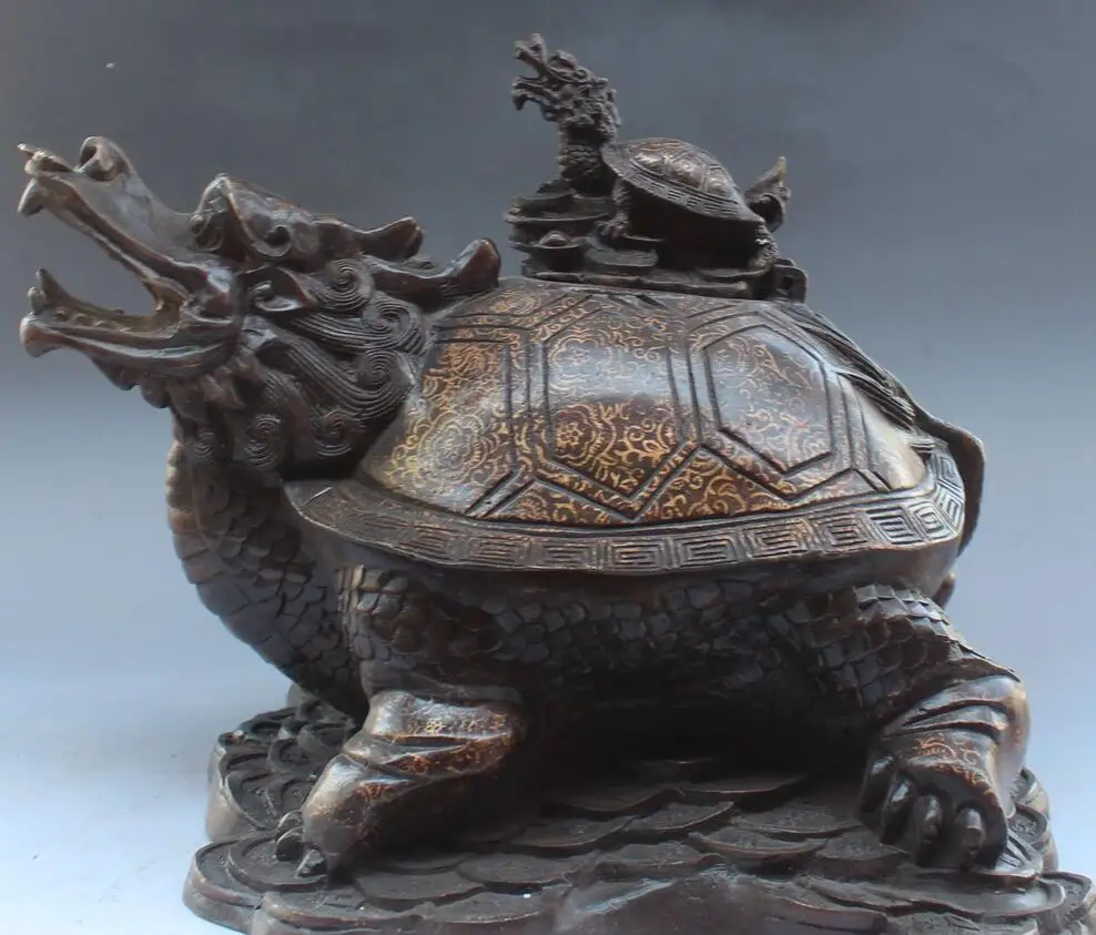 6710959++14" Chinese Bronze Gilt Wealth Money Yuanbao Dragon Turtle incense burner Censer
6710959++14" Chinese Bronze Gilt Wealth Money Yuanbao Dragon Turtle incense burner Censer