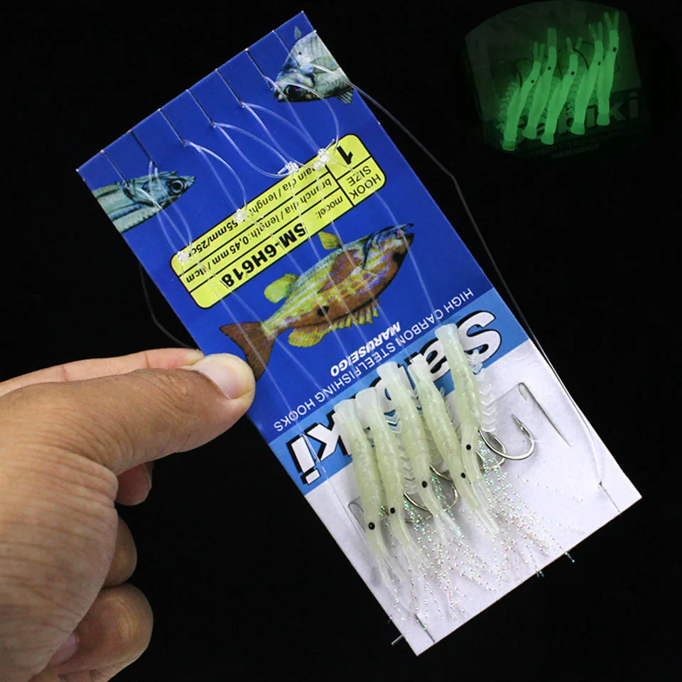 WALK FISH 5PCS/Set Luminous Shrimp Hook Fishing Lure Sabiki Rigs with 5 Hooks Fishing Flasher Bait Rigs Soft Lure Fishing Hooks
WALK FISH 5PCS/Set Luminous Shrimp Hook Fishing Lure Sabiki Rigs with 5 Hooks Fishing Flasher Bait Rigs Soft Lure Fishing Hooks