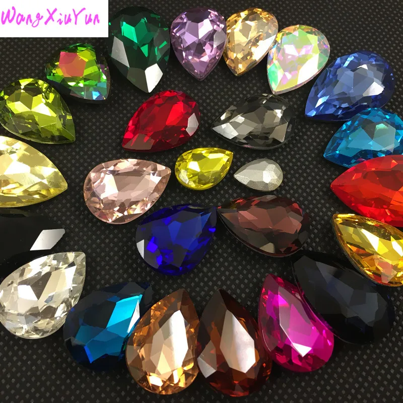 Retail ALL colors 4x6mm~20x30mm Pointback Strass Shiny Gems Crystal Drop Shape Fancy Stones For Jewelry Crafts
Retail ALL colors 4x6mm~20x30mm Pointback Strass Shiny Gems Crystal Drop Shape Fancy Stones For Jewelry Crafts