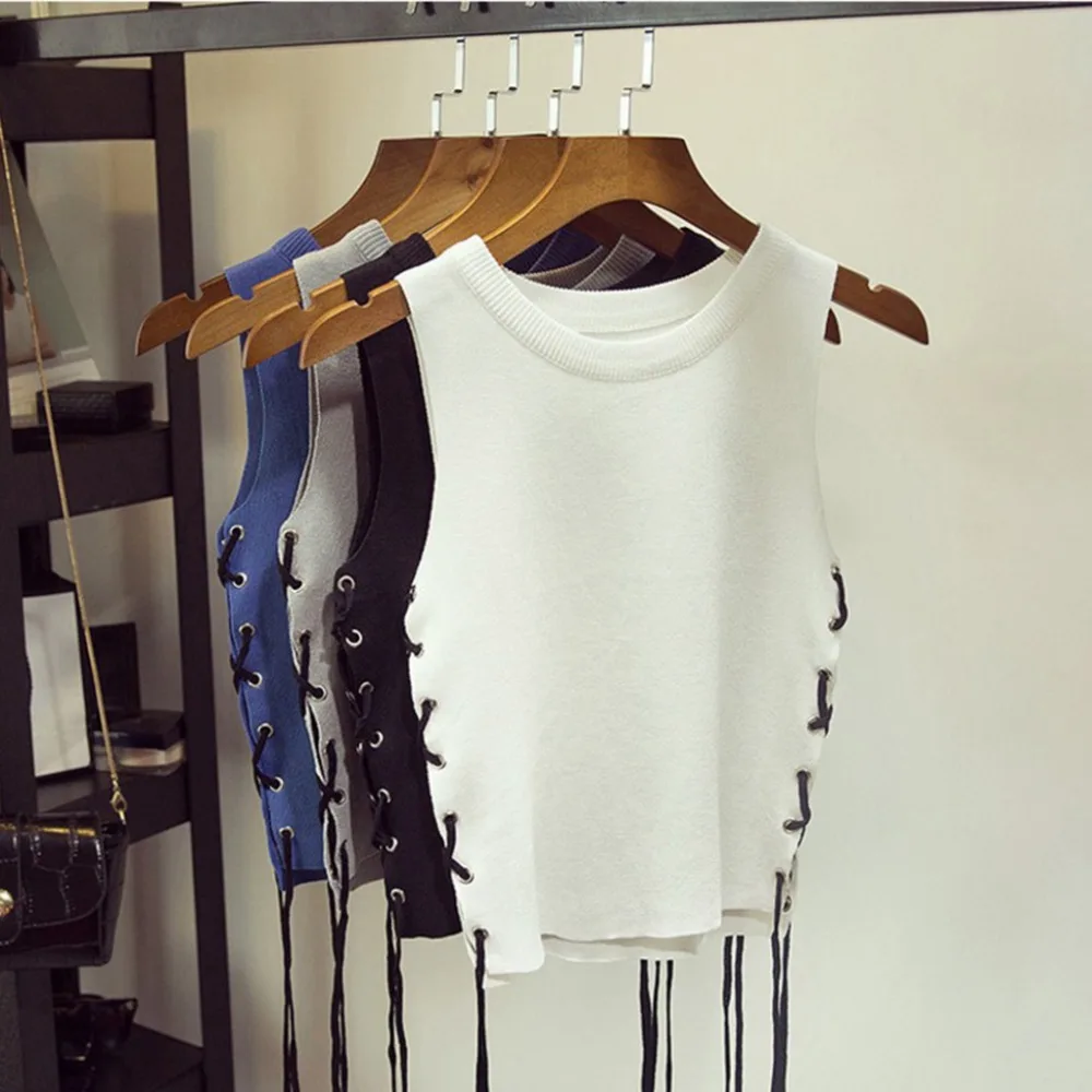 Fashion Sexy Women Summer Camisole Side Strappy Knitted Midriff-baring Vest Slim Tank Tops 4Colors
Fashion Sexy Women Summer Camisole Side Strappy Knitted Midriff-baring Vest Slim Tank Tops 4Colors