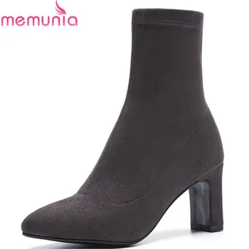 MEMUNIA 2020 new style pointed toe autumn boots flock slip on ankle boots for women elegant solid color high heels dress shoes
MEMUNIA 2020 new style pointed toe autumn boots flock slip on ankle boots for women elegant solid color high heels dress shoes