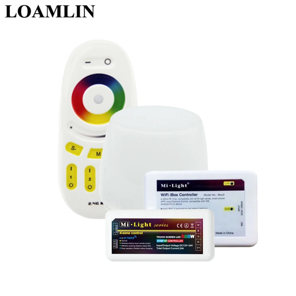 Mi light Led Controller RGBW Remote 2.4G Wireless Wifi Ibox1/2 Control RGBW Box For RGB/RGBW/RGBWW Led Strip DC12-24V
Mi light Led Controller RGBW Remote 2.4G Wireless Wifi Ibox1/2 Control RGBW Box For RGB/RGBW/RGBWW Led Strip DC12-24V