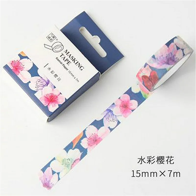 1pcs Watercolor Cherry Blossoms Hand Account Decorative Water Color Washi Tape Office Adhesive Tape 1.5CM*7M Stationery Stickers
1pcs Watercolor Cherry Blossoms Hand Account Decorative Water Color Washi Tape Office Adhesive Tape 1.5CM*7M Stationery Stickers