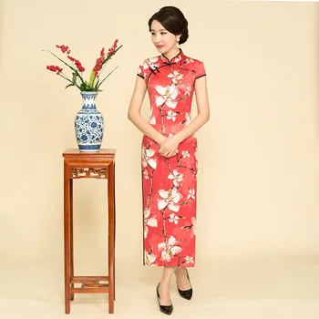 2020 New Red Ladies Long Mandarin Collar Cheongsam Faux Silk Qipao Print Floral High Split Sexy Chinese Dress Oversize XXXL
2020 New Red Ladies Long Mandarin Collar Cheongsam Faux Silk Qipao Print Floral High Split Sexy Chinese Dress Oversize XXXL