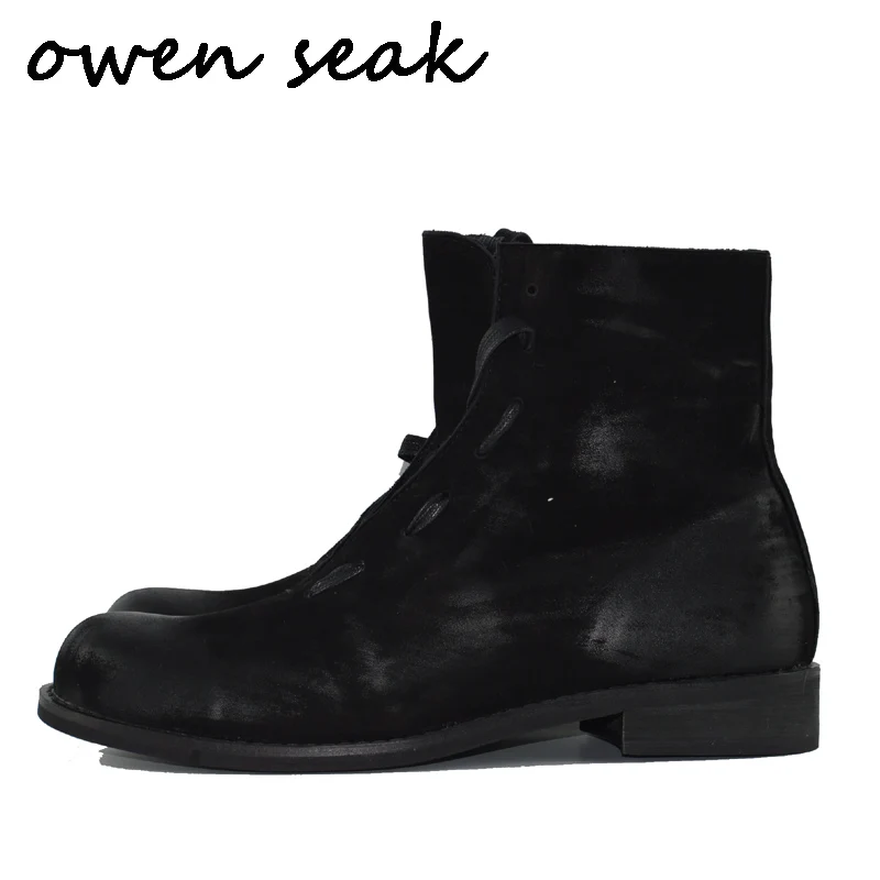 Owen Seak Men Riding Shoes High-TOP Ankle Boots Genuine Leather Sneaker Luxury Trainers Retro Casual Lace-up Flat Black Shoes
Owen Seak Men Riding Shoes High-TOP Ankle Boots Genuine Leather Sneaker Luxury Trainers Retro Casual Lace-up Flat Black Shoes