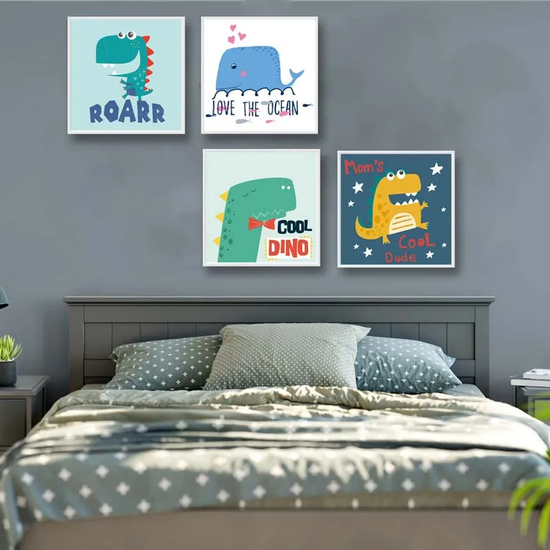 FOOCAME-Animal-Dos-Desenhos-Animados-Crocodilo-Dinossauro-Monstro-Cartazes-e-C-pias-Da-Arte-Pintura-em (3)