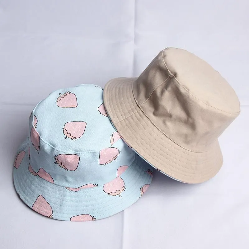 2019 cotton Strawberry print on both sides bucket hat Fisherman hat Sun cap hats for men and women 470
2019 cotton Strawberry print on both sides bucket hat Fisherman hat Sun cap hats for men and women 470