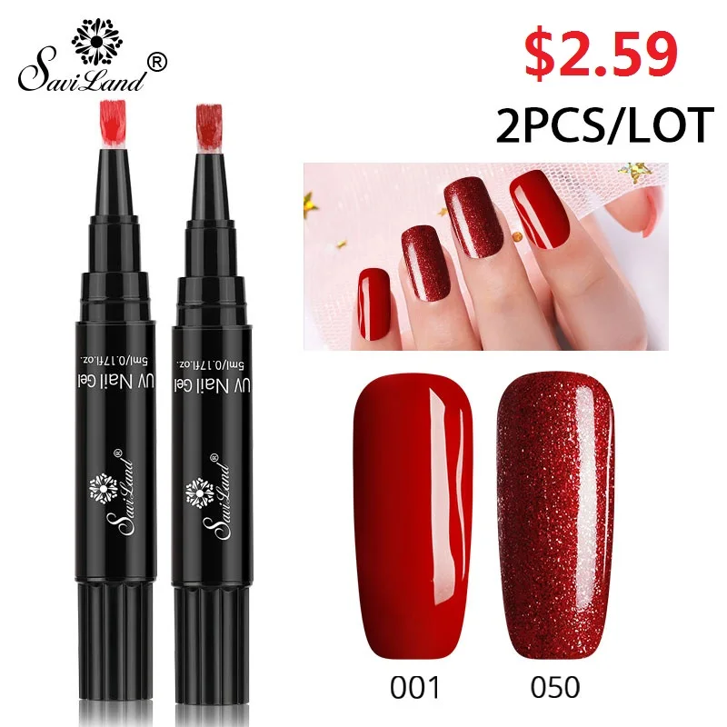 Saviland 2PCS/LOT 3 In 1 Gel Nail Varnish Pen Glitter One Step Nail Gel Polish Hybrid 60 Colors Easy To Use UV Gel Lacquer
Saviland 2PCS/LOT 3 In 1 Gel Nail Varnish Pen Glitter One Step Nail Gel Polish Hybrid 60 Colors Easy To Use UV Gel Lacquer