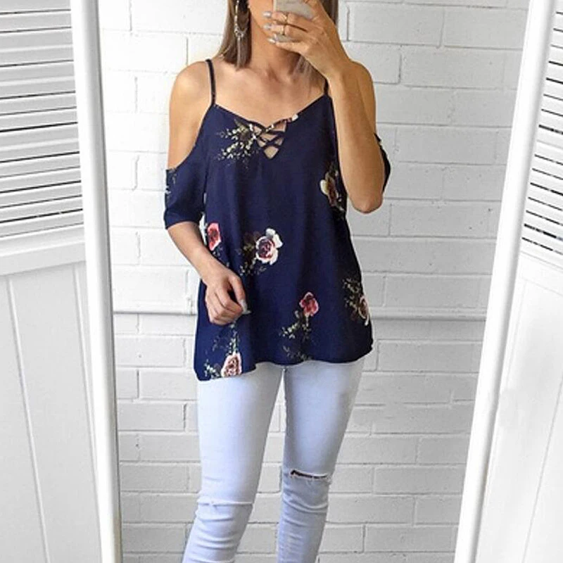 Womens Tops and Blouses Summer Chiffon Print Sexy off shoulder Tops Ladies V Neck Blouse Shirts blusas mujer de moda 2018
Womens Tops and Blouses Summer Chiffon Print Sexy off shoulder Tops Ladies V Neck Blouse Shirts blusas mujer de moda 2018