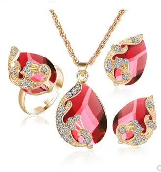 Three pieces of Rupert's tear red crystal Jewellery suit Pendant necklace earring ring set Good Luster wholesale -jewelry
Three pieces of Rupert's tear red crystal Jewellery suit Pendant necklace earring ring set Good Luster wholesale -jewelry