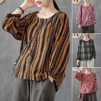 Plus Size Striped Tops Women's Summer Blouse 2020 ZANZEA Vintage Printed Check Blusas Mujer Female Long Sleeve Shirts Chemise
Plus Size Striped Tops Women's Summer Blouse 2020 ZANZEA Vintage Printed Check Blusas Mujer Female Long Sleeve Shirts Chemise