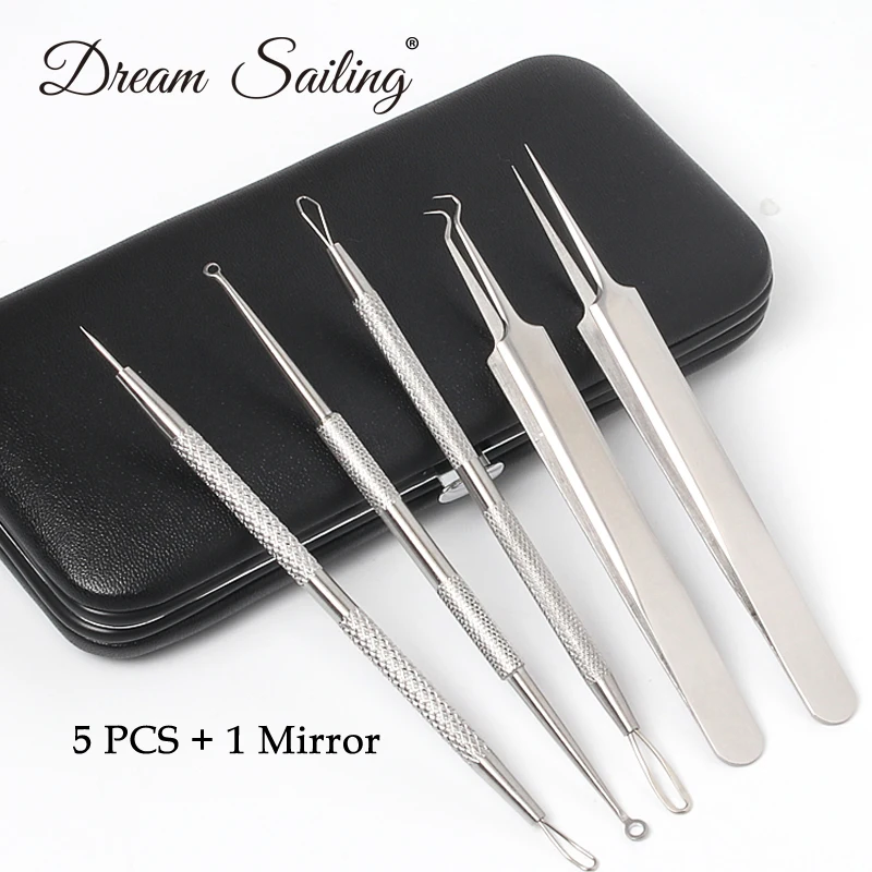5 pcs/set with Mirror Stainless Steel Acne Remover Treatment Needle Tweezers Blackhead Comedone Pimple Vacuum Extractor Kit
5 pcs/set with Mirror Stainless Steel Acne Remover Treatment Needle Tweezers Blackhead Comedone Pimple Vacuum Extractor Kit