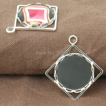 Square Blank Bezel Bases 14mm Inner Round Lace Bezel w/ a loop Cabochon Frame Pendant Earrings Settings DIY Findings Multi-color
Square Blank Bezel Bases 14mm Inner Round Lace Bezel w/ a loop Cabochon Frame Pendant Earrings Settings DIY Findings Multi-color