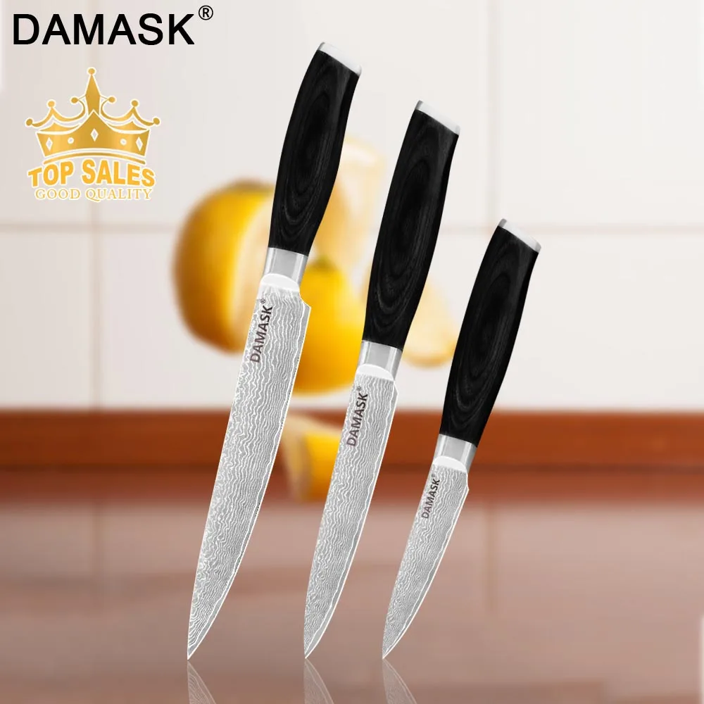 Damask Damascus Stainless Steel Knives Set Damascus Chef Knife Slicing Filleting Cleaver Paring Utility Kitchen Cooking Tools
Damask Damascus Stainless Steel Knives Set Damascus Chef Knife Slicing Filleting Cleaver Paring Utility Kitchen Cooking Tools
