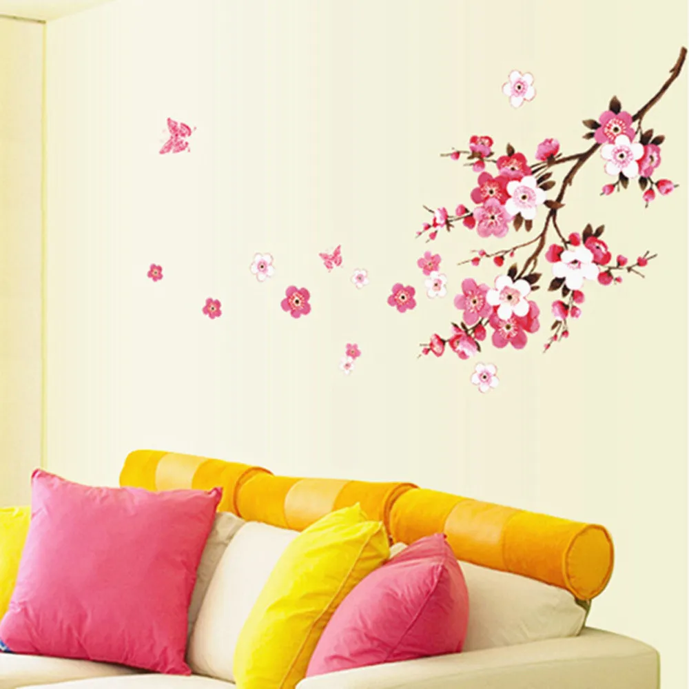 Wall Stickers Room Peach Blossom Flower Butterfly Wall Sticker Vinyl Art Decals Decor Mural Home Decoration Decoracion Hogar #F
Wall Stickers Room Peach Blossom Flower Butterfly Wall Sticker Vinyl Art Decals Decor Mural Home Decoration Decoracion Hogar #F