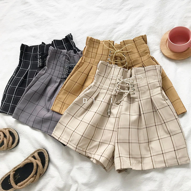 High Waist Lace Up Plaid Shorts Women 2019 Vintage Summer Wide Leg ladies Shorts Korean Plus Size Elegant Sexy short femme
High Waist Lace Up Plaid Shorts Women 2019 Vintage Summer Wide Leg ladies Shorts Korean Plus Size Elegant Sexy short femme