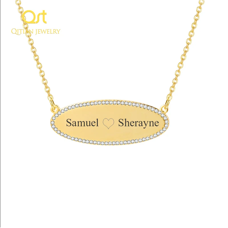 Personalized Iced Out Engrave bar Necklace Custom name Any Language choker Gold stainless steel jewelry Present women/men gift
Personalized Iced Out Engrave bar Necklace Custom name Any Language choker Gold stainless steel jewelry Present women/men gift