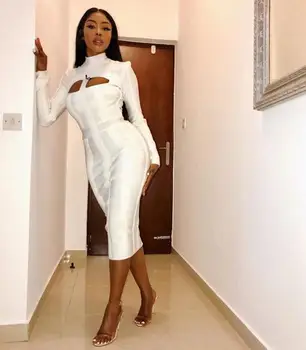 Winter Fashion Sexy Long Sleeve White Bandage Dress 2019 Knitted Elastic Bodycon Party Dress
Winter Fashion Sexy Long Sleeve White Bandage Dress 2019 Knitted Elastic Bodycon Party Dress