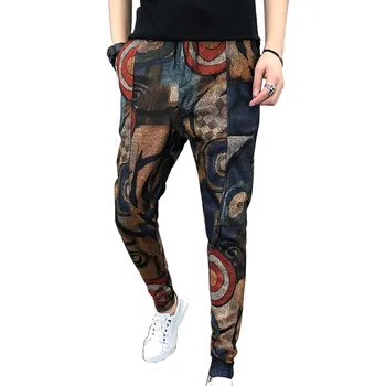 Pants Men's spring and summer new casual personality print Slim Harlan trend micro-elastic color Plus size casual pants 38
Pants Men's spring and summer new casual personality print Slim Harlan trend micro-elastic color Plus size casual pants 38