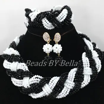 White Black Crystal Nigerian Fashion Beads Necklace African Wedding Jewelry Set Women Bridal Jewelry Sets Free Shipping ABK170
White Black Crystal Nigerian Fashion Beads Necklace African Wedding Jewelry Set Women Bridal Jewelry Sets Free Shipping ABK170