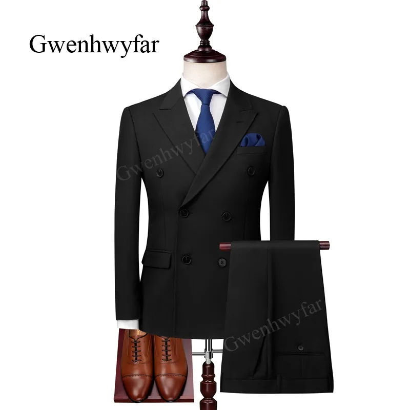 Gwenhwyfar 2018 Autumn New Men Business Slim Suits Sets Wedding Dress Three-piece Suit Blazers Coat Trousers Waistcoat 6 Buttons
Gwenhwyfar 2018 Autumn New Men Business Slim Suits Sets Wedding Dress Three-piece Suit Blazers Coat Trousers Waistcoat 6 Buttons
