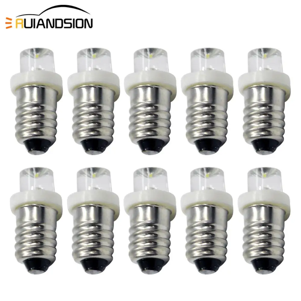 10pcs High quality 6.3v Concave E10 led indicator lights 12V E10 6v led signal lamp LED E10 led bulbs 3v e10 Pilot lamps White
10pcs High quality 6.3v Concave E10 led indicator lights 12V E10 6v led signal lamp LED E10 led bulbs 3v e10 Pilot lamps White