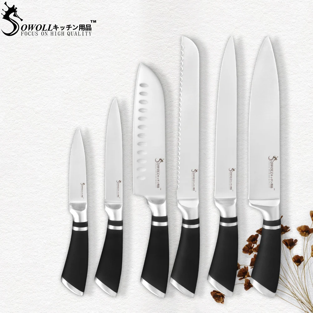 SOWOLL 3cr13 Stainless Steel Cutlery Set 6 Pcs Kitchen Knives Paring Utility Santoku Bread Slicing Chef Cooking Knife Accessory
SOWOLL 3cr13 Stainless Steel Cutlery Set 6 Pcs Kitchen Knives Paring Utility Santoku Bread Slicing Chef Cooking Knife Accessory