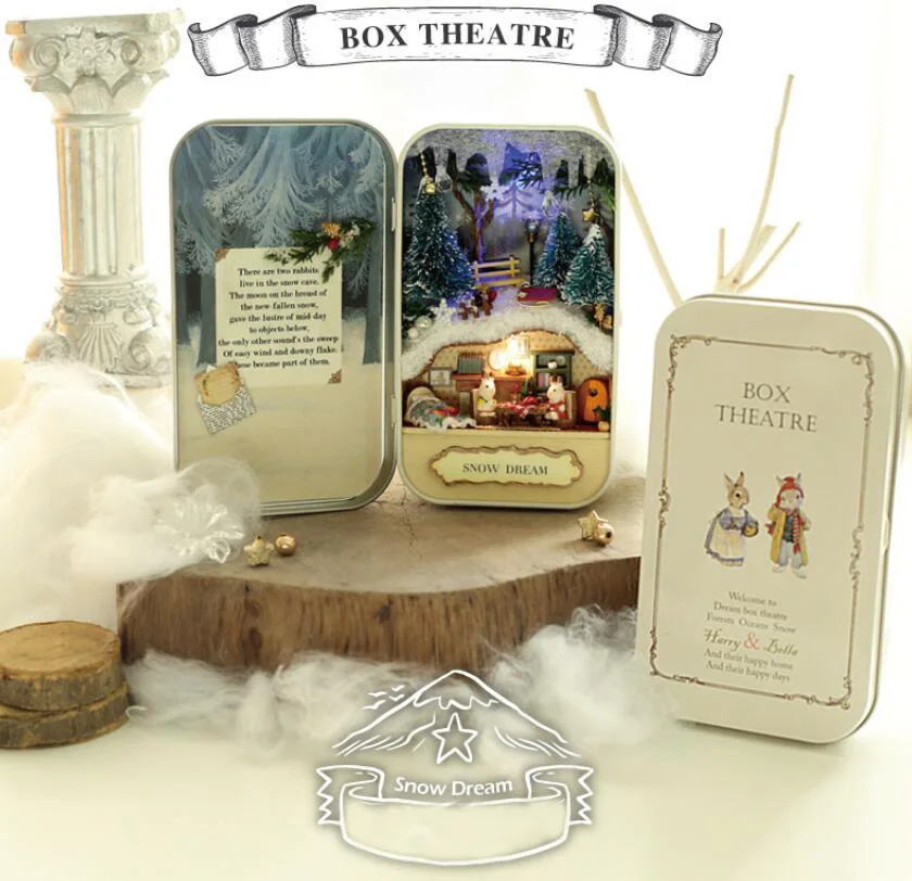

Diy Mini Dollhouse Kit BOX Theatre Series Snow Dream 3D Puzzle Gifts for Birthday Anniversary Valentine's Day