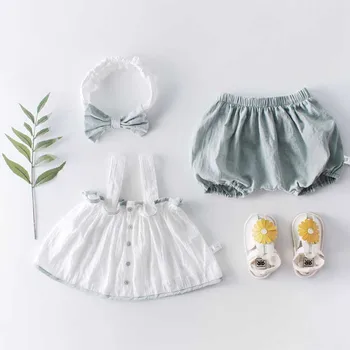 New 2019 Newborn Baby Clothing Set Summer Cotton Linen Sling Blouse + Bean Green Shorts Suit For Girls Outfits Clothing Sets
New 2019 Newborn Baby Clothing Set Summer Cotton Linen Sling Blouse + Bean Green Shorts Suit For Girls Outfits Clothing Sets