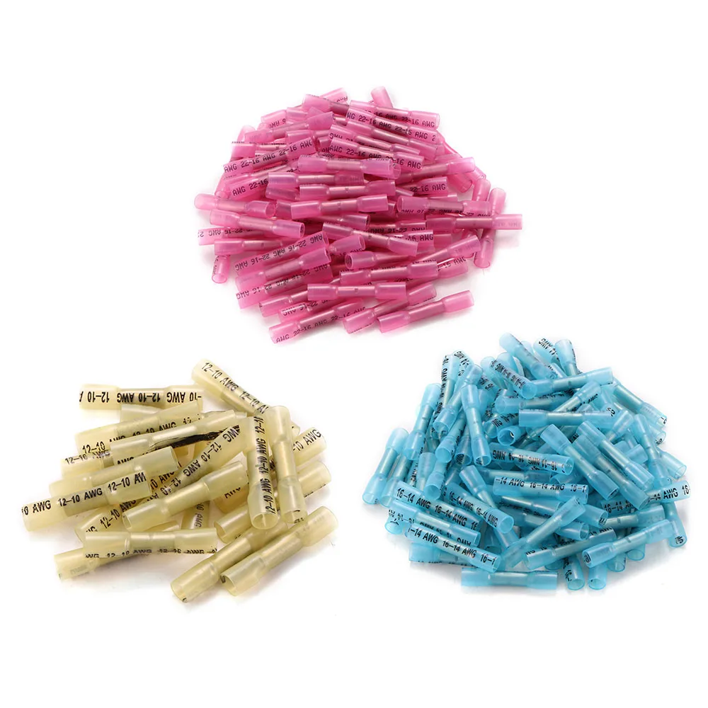 200PCS Heat Shrink Butt Terminals Insulated Electrical Wire Connectors AWG 22-10 Cable Crimping Terminals Connector Kit
200PCS Heat Shrink Butt Terminals Insulated Electrical Wire Connectors AWG 22-10 Cable Crimping Terminals Connector Kit