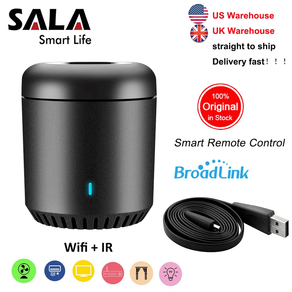 Broadlink RM Mini3 Smart Remote Control Smart Home Automation Intelligent WiFi IR 4G Wireless Controlled Work with Alexa Google
Broadlink RM Mini3 Smart Remote Control Smart Home Automation Intelligent WiFi IR 4G Wireless Controlled Work with Alexa Google