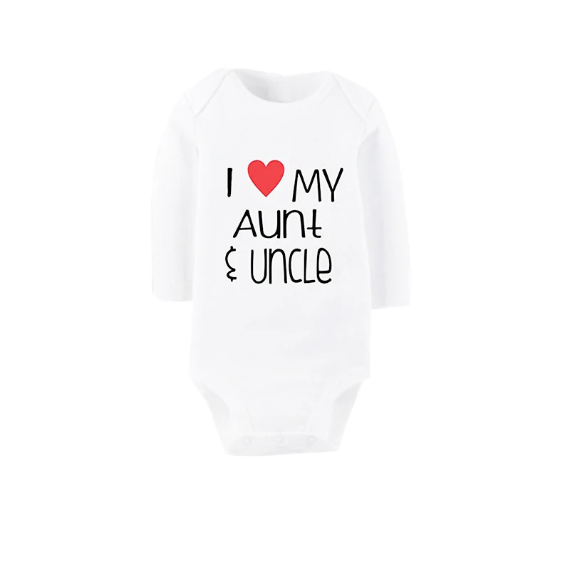 Culbutomind Newborn White I Love Uncle Aunt Baby Clothes Pure Cotton Unisex One-piece Baby Romper Bebe Costumes
Culbutomind Newborn White I Love Uncle Aunt Baby Clothes Pure Cotton Unisex One-piece Baby Romper Bebe Costumes