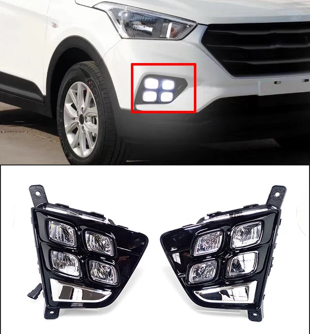 For Hyundai Creta IX25 2014 2015 2016 LED DRL Daytime Running Lights 12V ABS Fog Lamp Cover Car- styling 1 set
For Hyundai Creta IX25 2014 2015 2016 LED DRL Daytime Running Lights 12V ABS Fog Lamp Cover Car- styling 1 set