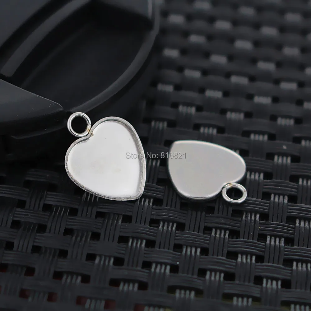 12mm Stainless Steel Heart tray with a Loop Blank Bezel Settings Cabochon bases Pendant Findings DIY Crafts Jewelry Accessories
12mm Stainless Steel Heart tray with a Loop Blank Bezel Settings Cabochon bases Pendant Findings DIY Crafts Jewelry Accessories
