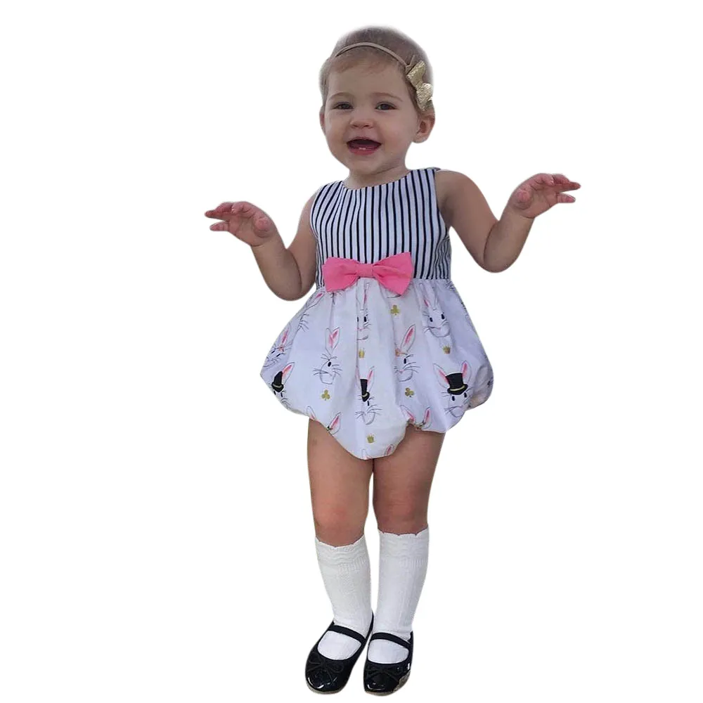 2018 New Cute Easter Infant Baby Girls Rabbit Print Striped Bowknot Sleeveless Romper Jumpsuit Outfits newborn clothes soft GIFT
2018 New Cute Easter Infant Baby Girls Rabbit Print Striped Bowknot Sleeveless Romper Jumpsuit Outfits newborn clothes soft GIFT