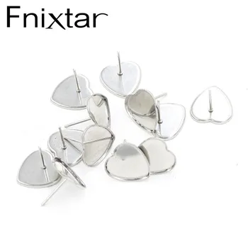Fnixtar Stainless Steel Love Heart Blank Earring Base Settings DIY Stud Earrings Cabochon Setting Diameter 12mm 100Piece/lot
Fnixtar Stainless Steel Love Heart Blank Earring Base Settings DIY Stud Earrings Cabochon Setting Diameter 12mm 100Piece/lot