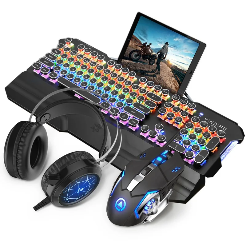 YINDIAO Esport Retro Round Keycap Wired Mixed Backlight Mechanical Gaming Keyboard Mouse and Headset Water Cooling Modeling
YINDIAO Esport Retro Round Keycap Wired Mixed Backlight Mechanical Gaming Keyboard Mouse and Headset Water Cooling Modeling