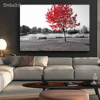 Embelish Black And White Empty Park Bench Under Red Tree Landscape Modern Home Decor Pictures For Living Room HD Canvas Painting
Embelish Black And White Empty Park Bench Under Red Tree Landscape Modern Home Decor Pictures For Living Room HD Canvas Painting