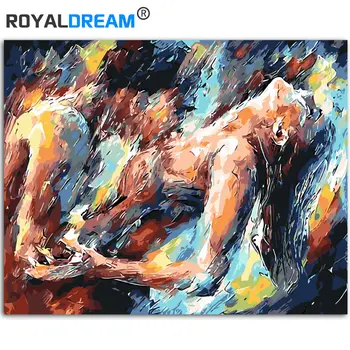 

Abstract Nude Oil Painting By Number Kits for Adults Framed Paintings for Living Room Wall Nordic Decoration