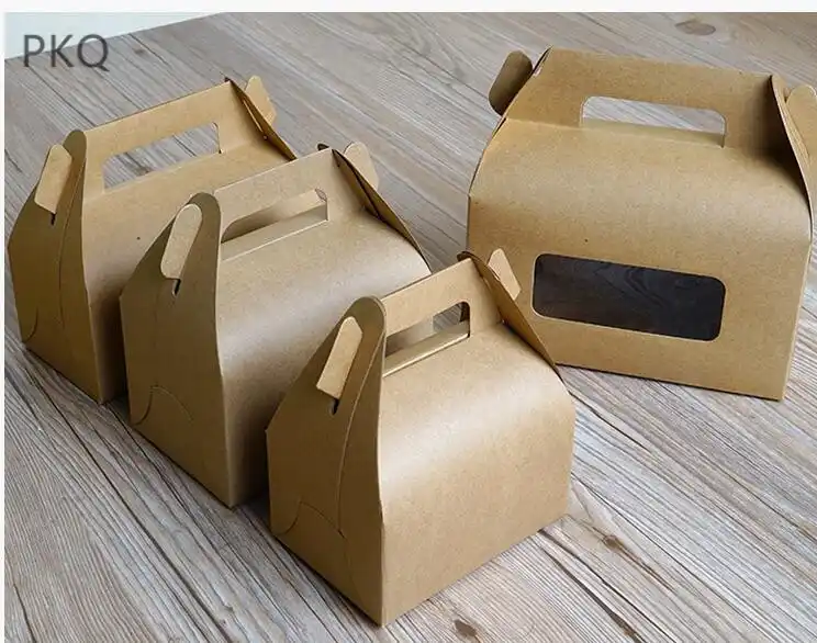 cardboard gable gift paper party birthday cake box with handle